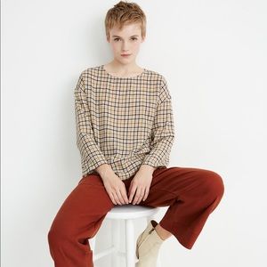 Madewell Boxy Tee Top in Houndstooth